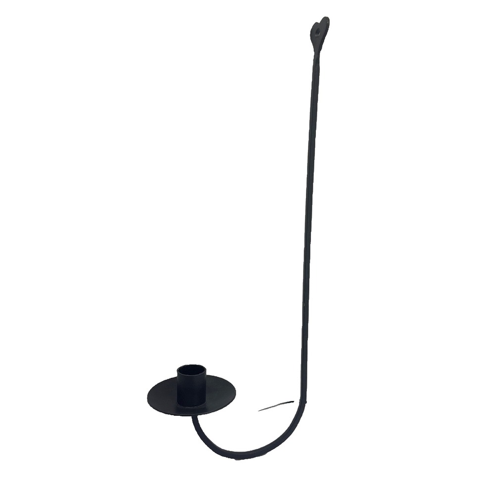 Vtg Wall Candle Holder Black‎ Metal Sconce 16" W/ Candle